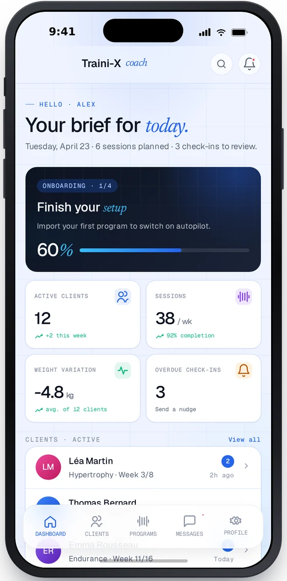 Traini-X mobile app